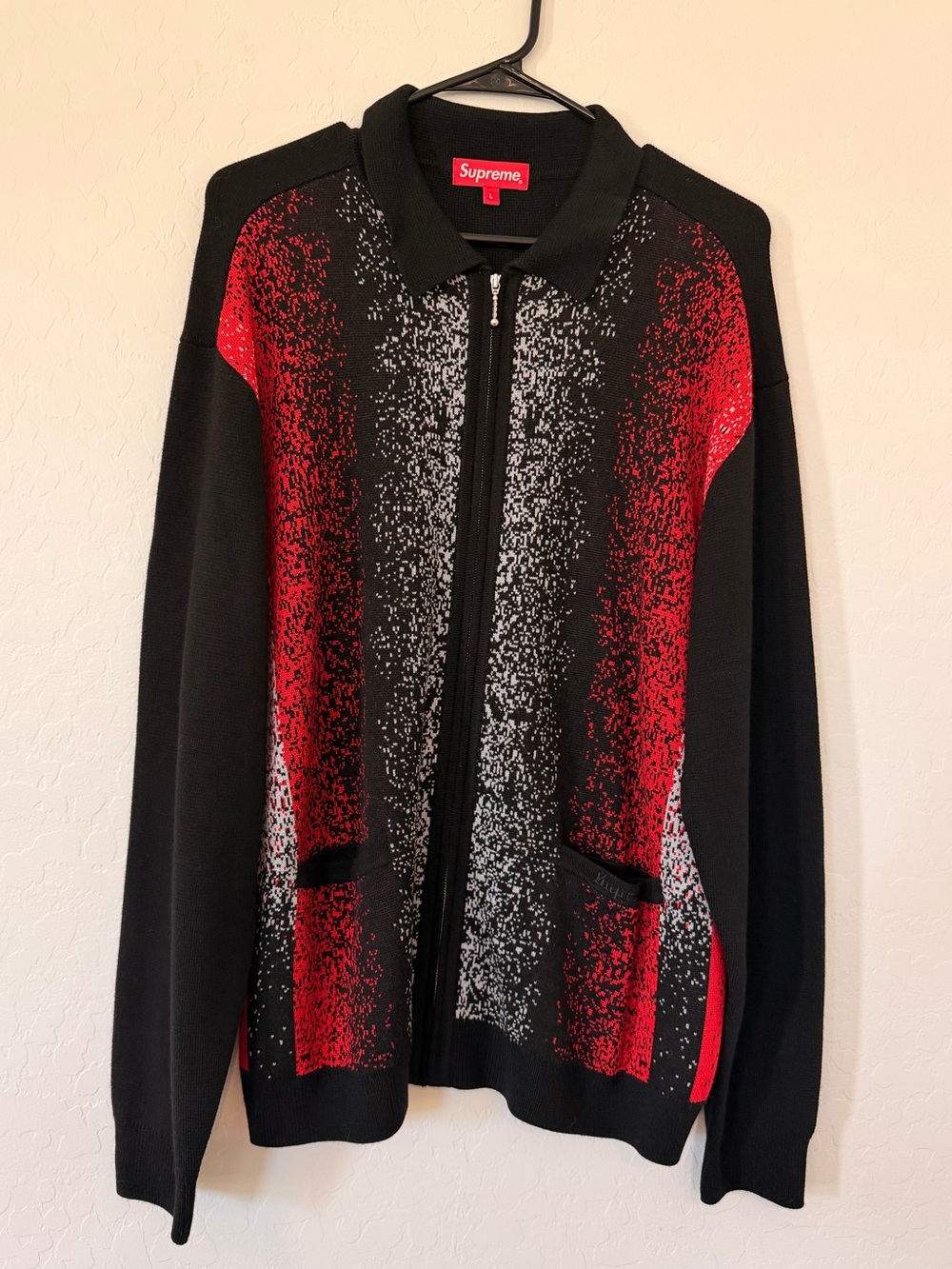 Supreme Gradient Stripe Zip Up Cardigan size large